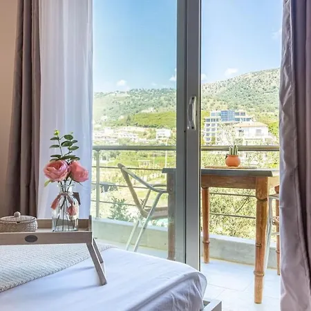 Potam'sea Bliss 6 - Front, Sun Beds & Parking Himara