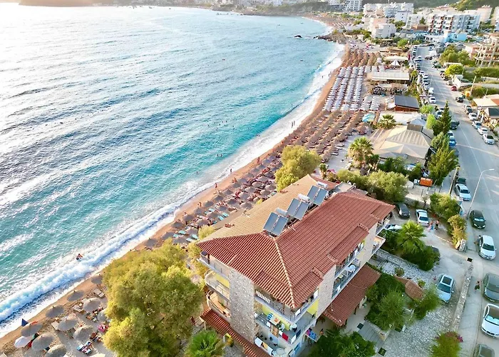 Potam'sea Bliss 6 - Front, Sun Beds & Parking Himara